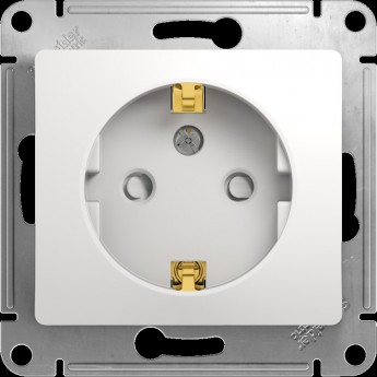 Розетка SCHNEIDER ELECTRIC GLOSSA с заземлением, со шторкой, механизм, белый