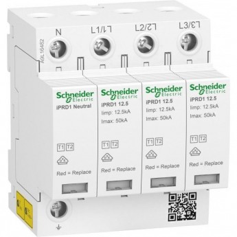 Устройство защиты от импульсных перенапряжений SCHNEIDER ELECTRIC ACTI9 iPRD1 12.5г 3P+N 50кА класс 1+2 с картриджем